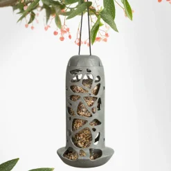 Singing Friend Tara Feeder With Glass Bottle 100% Recycled - Voersilo - Ø13x15 cm Groen
