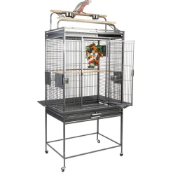 Sky Pet Products Papegaaienkooi Dakota - Vogelverblijven - 97x75x178 cm Antiek Grijs