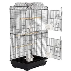 Sky Pet Products Vogelkooi Liberta Lotus - Vogelverblijven - 36x46x92 cm Zwart