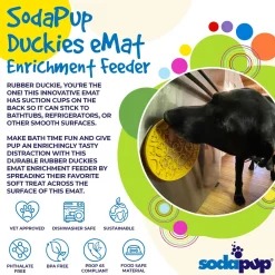 Sodapup Lickmat Duckies Met Zuignap - Hondenvoerbak - Ø20 cm Geel