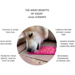 Sodapup Lickmat Flower Power - Hondenvoerbak - Roze S