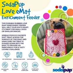 Sodapup Lickmat Love Hearts - Hondenvoerbak - Rood S