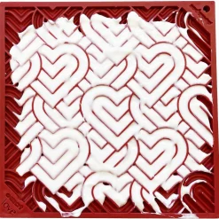 Sodapup Lickmat Love Hearts - Hondenvoerbak - Rood L
