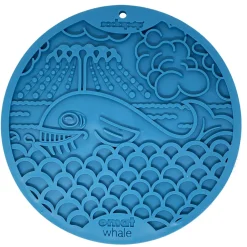 Sodapup Lickmat Whale Met Zuignap - Hondenvoerbak - Ø20 cm Blauw