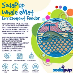Sodapup Lickmat Whale Met Zuignap - Hondenvoerbak - Ø20 cm Blauw
