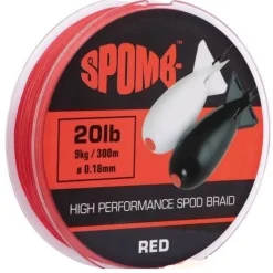 Spomb Spomb Braid 0.18mm Red - Gevlochten lijn - 300 m 20 lb