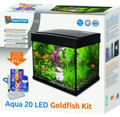 Superfish Aquarium Aqua 20 Goldfish Kit Led - Aquaria - 36x23x32.1 cm Zwart Transparant Ca. 20 L