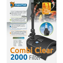 Superfish Combi Clear 2000 Filter 4in1 - Vijverfilter - Grijs 1060 l/h Uvc 5 Watt
