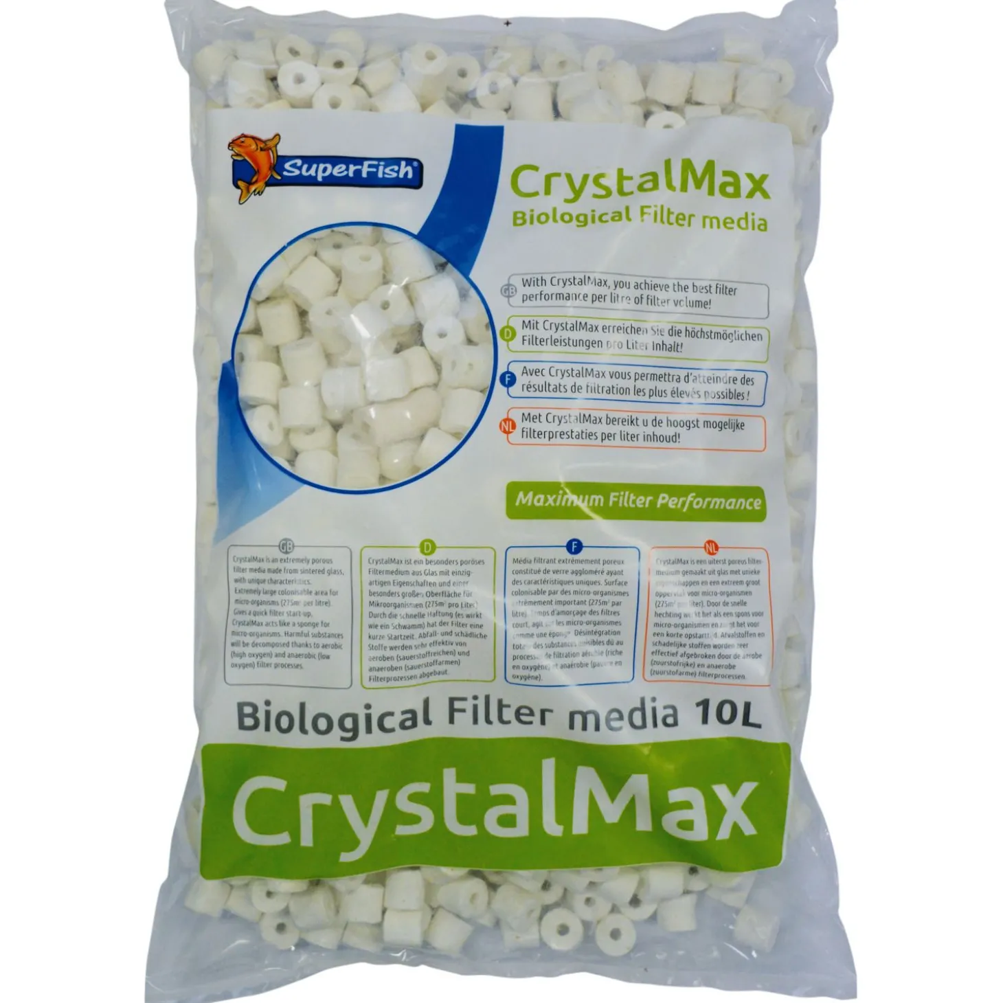 Superfish Crystal Max Filtermateriaal - Filters - 20 cm 10 l Wit