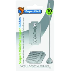 Superfish Rvs Algenschraper Mesjes - Aquarium Toebehoren - 10 stuks