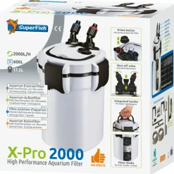 Superfish X Pro Aquarium Buitenfilter 2000 - Filters - 600 l Wit 600 l/h