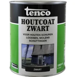 Tenco Houtcoat - Houtveredeling - 1 l Zwart Dekkend