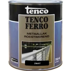 Tenco Tencoferro - Roestwerende Ijzerverf - 750 ml Zwart Dekkend