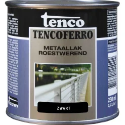 Tenco Tencoferro - Roestwerende Ijzerverf - 250 ml Zwart Dekkend