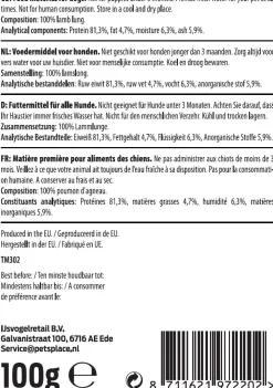 Timo Longen - Hondensnacks - Lam 100 g