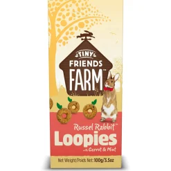 Tiny Friends Farm Russel Rabbit Loopies - Knaagdiersnack - Wortel Munt 100 g