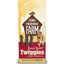Tiny Friends Farm Russel Rabbit Twiggies - Knaagdiersnack - Appel Bessen 100 g