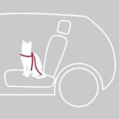Trixie Auto-Tuig Voor Katten - Kattenharnas - Rood 20-50 Cm