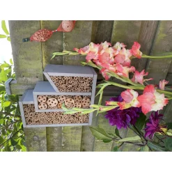 Trixie Bijenhotel 3-Delig - Nestkast - 30x12x35 cm Grijs