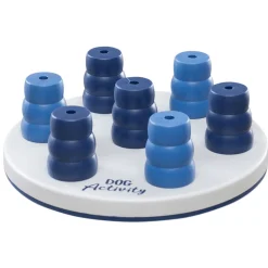 Trixie Dog Activity Mini Solitaire Strategiespel - Hondenspeelgoed - Ø20 cm Dark Navy Wit Oranje Level 1