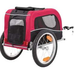 Trixie Fietskar - Hondenfietskar - Zwart Rood 53x60x60/117 Cm Tot 15 Kg Small