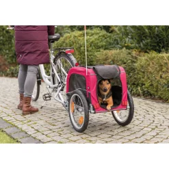 Trixie Fietskar - Hondenfietskar - Zwart Rood 53x60x60/117 Cm Tot 15 Kg Small