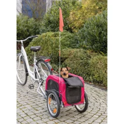 Trixie Fietskar - Hondenfietskar - Zwart Rood 53x60x60/117 Cm Tot 15 Kg Small