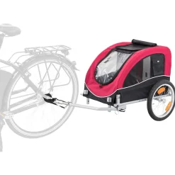Trixie Fietskar - Hondenfietskar - Zwart Rood 63x68x75/137 Cm Tot 22 Kg Medium