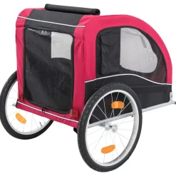 Trixie Fietskar - Hondenfietskar - Zwart Rood 75x86x80/145 Cm Tot 30 Kg Large
