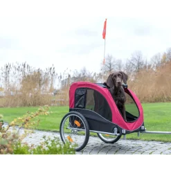 Trixie Fietskar - Hondenfietskar - Zwart Rood 75x86x80/145 Cm Tot 30 Kg Large