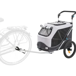 Trixie Fietskar Opvouwbaar - Hondenfietskar - Grijs Zwart 63x95x90/132 Cm Tot 22 Kg Medium
