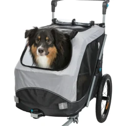 Trixie Fietskar Opvouwbaar - Hondenfietskar - Grijs Zwart 63x95x90/132 Cm Tot 22 Kg Medium