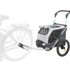 Trixie Fietskar Opvouwbaar - Hondenfietskar - Grijs Zwart 58x93x74/114 Cm Tot 15 Kg Small