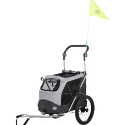 Trixie Fietskar Opvouwbaar - Hondenfietskar - Grijs Zwart 58x93x74/114 Cm Tot 15 Kg Small