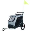 Trixie Fietskar Opvouwbaar - Hondenfietskar - Grijs Zwart 74x95x103/143 Cm Tot 33 Kg Large
