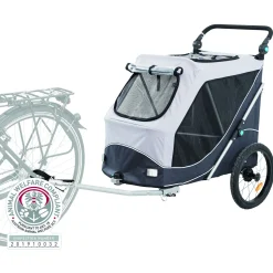 Trixie Fietskar Opvouwbaar - Hondenfietskar - Grijs Zwart 74x95x103/143 Cm Tot 33 Kg Large