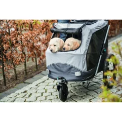 Trixie Fietskar Opvouwbaar - Hondenfietskar - Grijs Zwart 74x95x103/143 Cm Tot 33 Kg Large