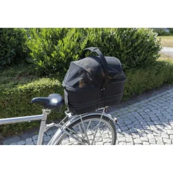 Trixie Fietsmand Long Voor Brede Bagagedragers - Hondenfiets-accessoires - 49x29x60 cm Zwart
