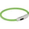 Trixie Flash Light Ring Usb - Kattenhalsband - 35 cm Groen