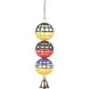 Trixie Gaasballen Met Ketting En Klokje - Vogelspeelgoed - 16 cm Assorti