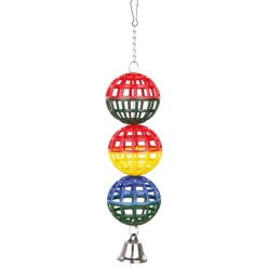 Trixie Gaasballen Met Ketting En Klokje - Vogelspeelgoed - 16 cm Assorti