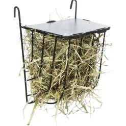 Trixie Hooiruif Met Deksel Zwart - Ruif