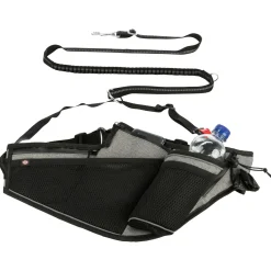 Trixie Joggingceintuur Met Riem - Hondenhardlooplijn - Grijs Zwart 70-130 Cm