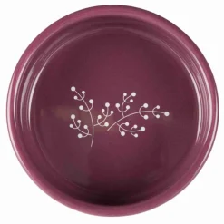 Trixie Keramiek Voerbak Bloemmotief Wit&Bordeaux - Hondenvoerbak