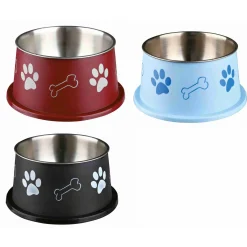 Trixie Lange Oren Voer En Waterbak Rvs/Kunststof - Hondendrinkbak - Ø19 cm