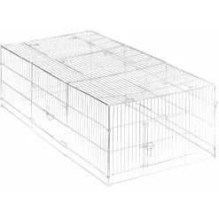 Trixie Natura Ren Met Dak - Dierenverblijf - 216x65x116 cm Zilver