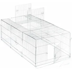 Trixie Natura Ren Met Dak - Dierenverblijf - 216x65x116 cm Zilver