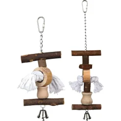 Trixie Natural Living Speelgoed Touw Met Bel - Vogelspeelgoed - 20 cm