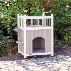 Trixie Natura's Cat Home Met Balkon - Kattenhuis - 45x65x45 cm Grijs Wit
