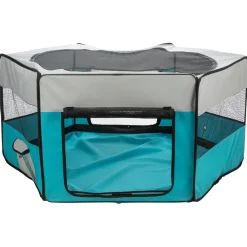 Trixie Ren Met Net En Bodem - Dierenverblijf - Ø150x65 cm 3920 g Turquoise Lichtgrijs